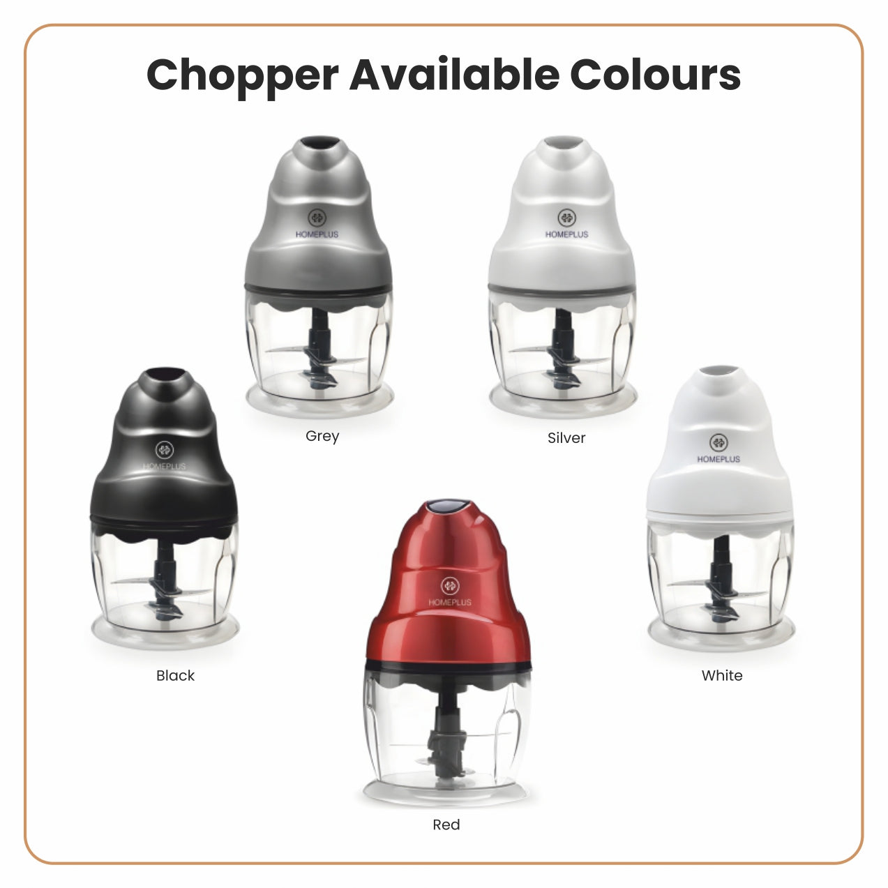 Chopper with available colors displayed on a white background